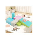 6 Pieces Indoor Climb And Crawl Activity Playset For Kids Green