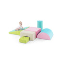 6 Pieces Indoor Climb And Crawl Activity Playset For Kids Green