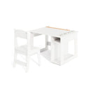 Kids Art Table And Chair Set With Paper Roll And Storage Shelves