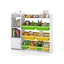 Kids Bookshelf With 8 Storage Boxes And 2 Open Shelves