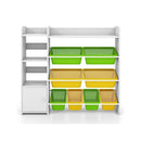 Kids Bookshelf With 8 Storage Boxes And 2 Open Shelves