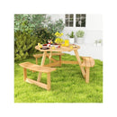 6 Person Kids Outdoor Wooden Picnic Table And Bench Set