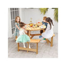 6 Person Kids Outdoor Wooden Picnic Table And Bench Set