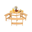 6 Person Kids Outdoor Wooden Picnic Table And Bench Set