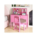 Kids Study Desk And Chair Set Children Wooden Craft Hutch