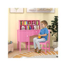 Kids Study Desk And Chair Set Children Wooden Craft Hutch