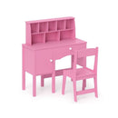Kids Study Desk And Chair Set Children Wooden Craft Hutch
