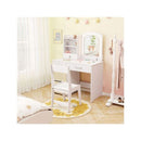 Kids Vanity Set With 2 Color Lighted Mirror And Storage Drawers