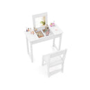 Kids Vanity Set With Flip Top Mirror And Anti Toppling Device
