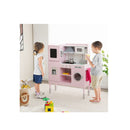 Wooden Play Kitchen Pretend Toy Playset With Real Sounds And Lights