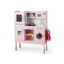 Wooden Play Kitchen Pretend Toy Playset With Real Sounds And Lights