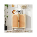 Kitchen Bohemian Style Sideboard With 2 Rattan Decorated Doors
