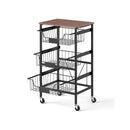 Tier Kitchen Storage Cart With Wooden Top And DIY Chalk Labels