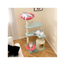 Multi Level Aesthetic Floral Kitten Tower With Flower Shaped Plush