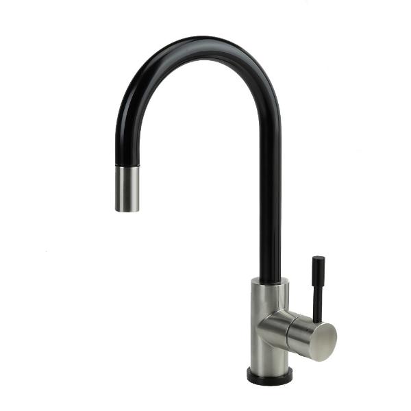 Klaas Stainless Steel Kitchen Mixer Tap Satin Black Brushed Finish