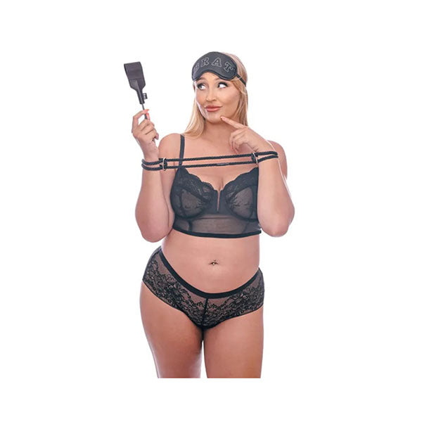 Sex And Mischief Knotty Brat Kit Black Bondage Kit 3 Piece Set