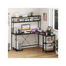 L Shaped Gaming Desk With LED Strip And Power Outlets