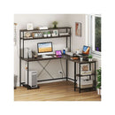 L Shaped Gaming Desk With LED Strip And Power Outlets