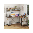 L Shaped Gaming Desk With LED Strip And Power Outlets
