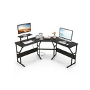 L Shaped Desk With Power Outlet For Working Writing Gaming