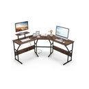 L Shaped Desk With Power Outlet For Working Writing Gaming