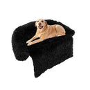 Plush Calming Dog Couch Bed With Anti Slip Bottom Black