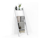 4 Tier Wooden Wall Leaning Ladder Shelf For Bathroom Living Room