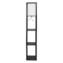 Floor Lamp Storage Shelf Led Wood Standing Reading Corner Light