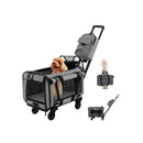 Large Rolling Cat Dog Carrier With Dual Use Pads