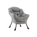 Large Lazy Chair With Cozy Head Pillow And Stylish Tufted Back