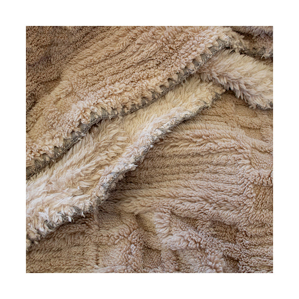 Bambury Lattice Sherpa Blanket Latte