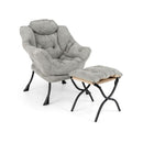 Lazy Chair With Ottoman With Folding Footrest And Side Pocket