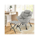 Lazy Chair With Ottoman With Folding Footrest And Side Pocket