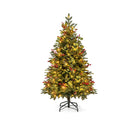 150 Cm Artificial Pe Christmas Tree With Lights And Eucalyptus Leaves