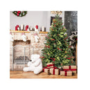 150 Cm Artificial Pe Christmas Tree With Lights And Eucalyptus Leaves