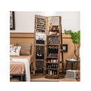 161Cm Jewelry Armoire With Swivel Full Length Mirror And Led Lights