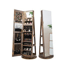 161Cm Jewelry Armoire With Swivel Full Length Mirror And Led Lights