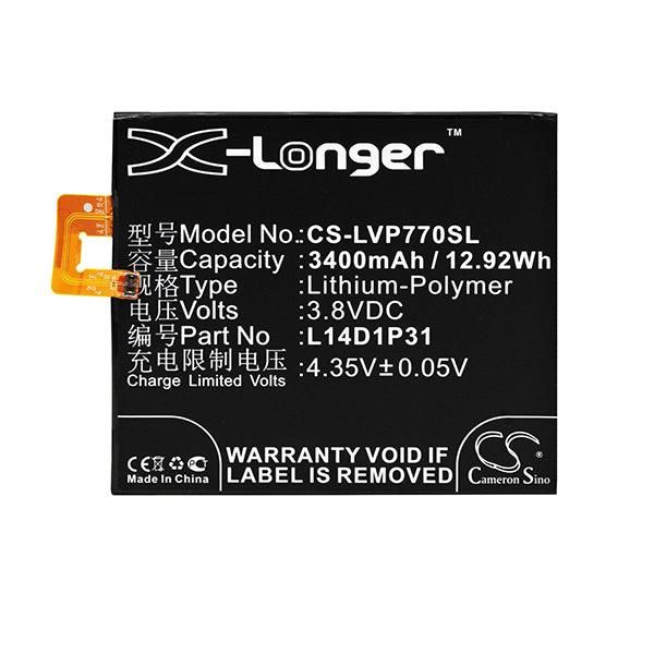 Cameron Sino Cs Lvp770Sl 3400Mah Battery For Lenovo Pb1 770N Mobile