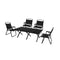 Folding Camping 1 Pc Table And 4 Pcs Chair Set Black And Oak
