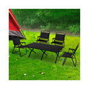 Folding Camping 1 Pc Table And 4 Pcs Chair Set Black And Oak