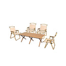 Folding Camping 1 Pc Table And 4 Pcs Chair Set Black And Oak