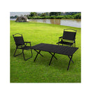 Folding Camping Table Chair Set Black And Oak
