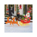 Lighted Christmas Santa Claus And Reindeer With Sleigh