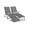 2 Piece Patio Folding Chaise Lounge Chairs With Backrest