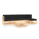6 Piece Garden Lounge Set With Cushions Solid Pinewood