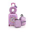 5 Piece Kids Luggage Set With Backpack And Neck Pillow Name Tag