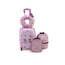 5 Piece Kids Luggage Set With Backpack And Neck Pillow Name Tag