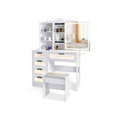 Makeup Vanity With Mirror And Lights Charging Station And Led Lights