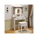 Makeup Vanity Desk With Sliding Mirror And 3 Color Led Lights