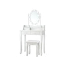 Makeup Vanity Set With Rotating Mirror And 10 Led Dimmable Bulbs